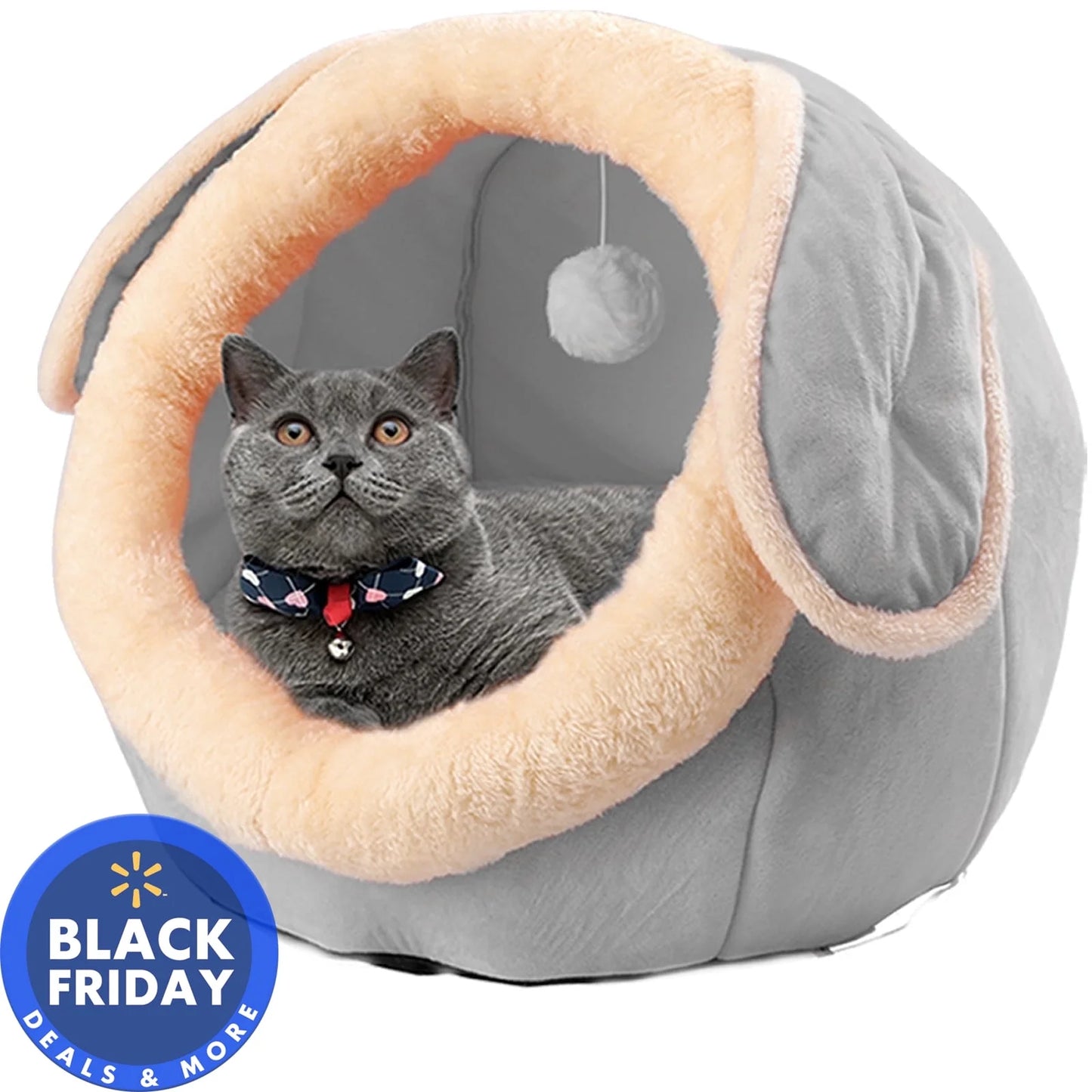 Cat Bed Cave Cat House Bed Pet Bed with Cushion for Small Medium Indoor Cats Dogs Gray