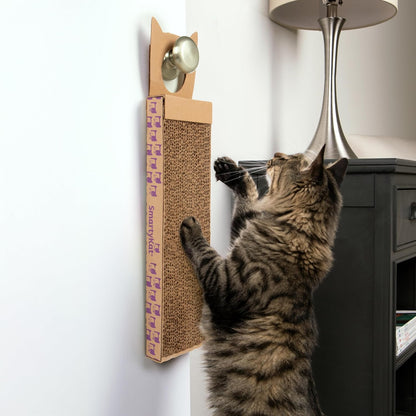 Scratch up Corrugated Hanging Cat Scratcher, Catnip Infusion Technology - Brown, Single Wide