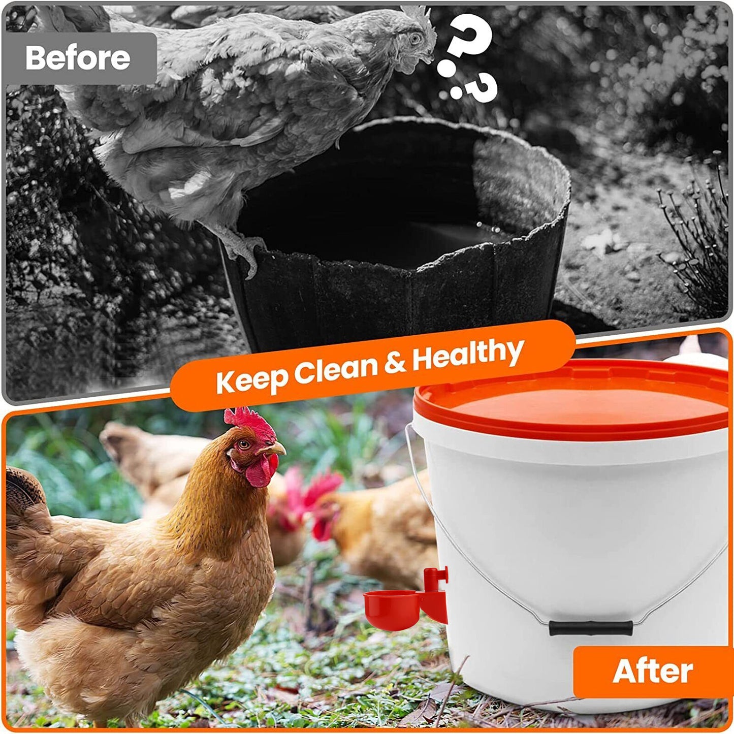 12X Chicken Automatic Watering Cups, Drinker Waterer, for Duck Quail Hen Poultry