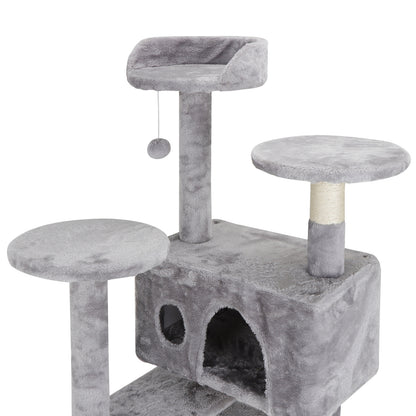 Activity Tower Pet Cat Tree 53" Kitty Furniture with Sisal-Covered Scratch Post