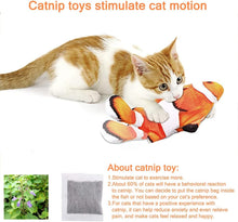 Cat Toy Flopping Fish - Interactive Cat Toy for Indoor Bored Cats, Automatic Moving Floppy Fish Dog Toy, 11" Realistic Electric Kitten Kicker Exercise Stuff with Catnip Silvervine