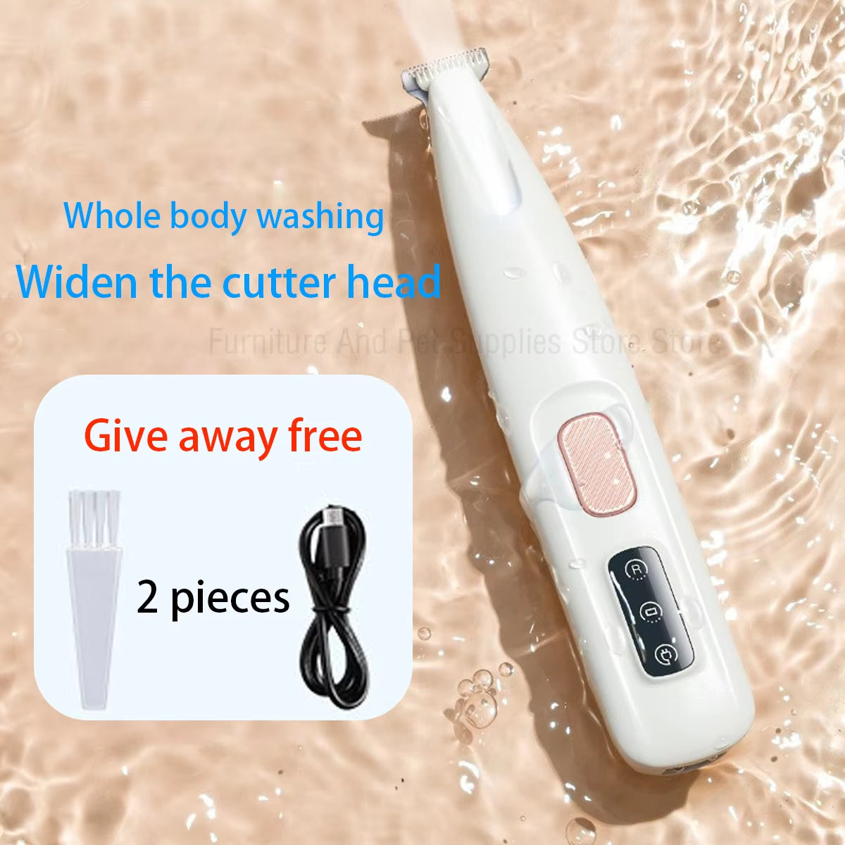 Fully Waterproof LED Dog Paw Trimmer, Low-Noise Grooming