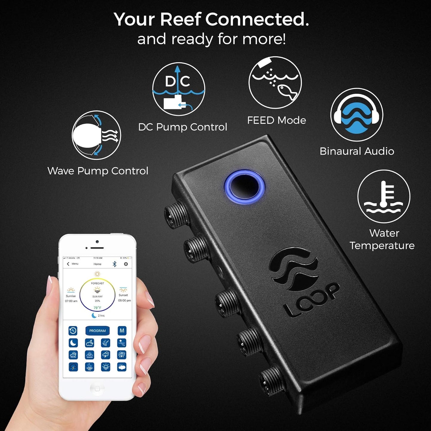 USA Dual 72" Inch Orbit Marine PRO IC Loop LED Saltwater Reef Marine Aquarium Light with Bluetooth App Control | Wireless Lighting & Eflux Wave Pump Control for Fish Tank (4338)