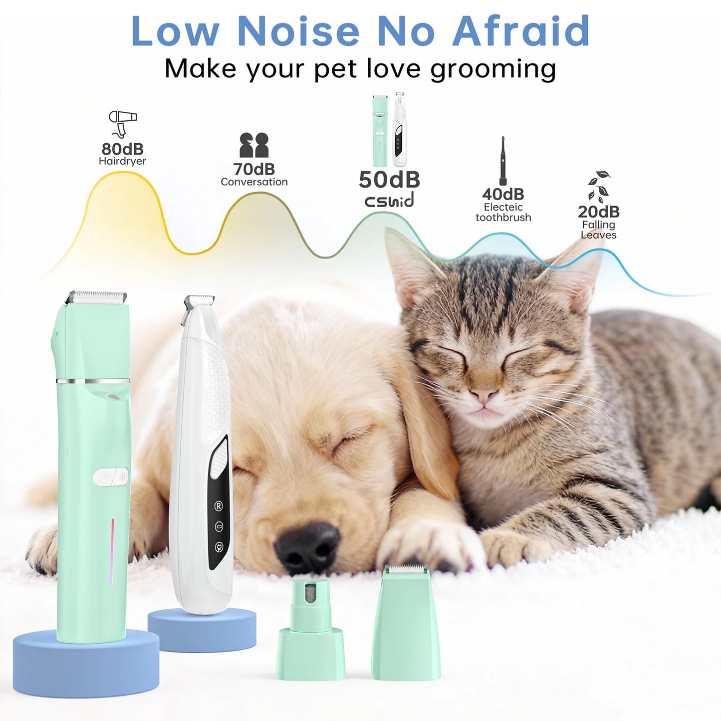 4-in-1 Cordless Dog Grooming Kit for Thick Coats