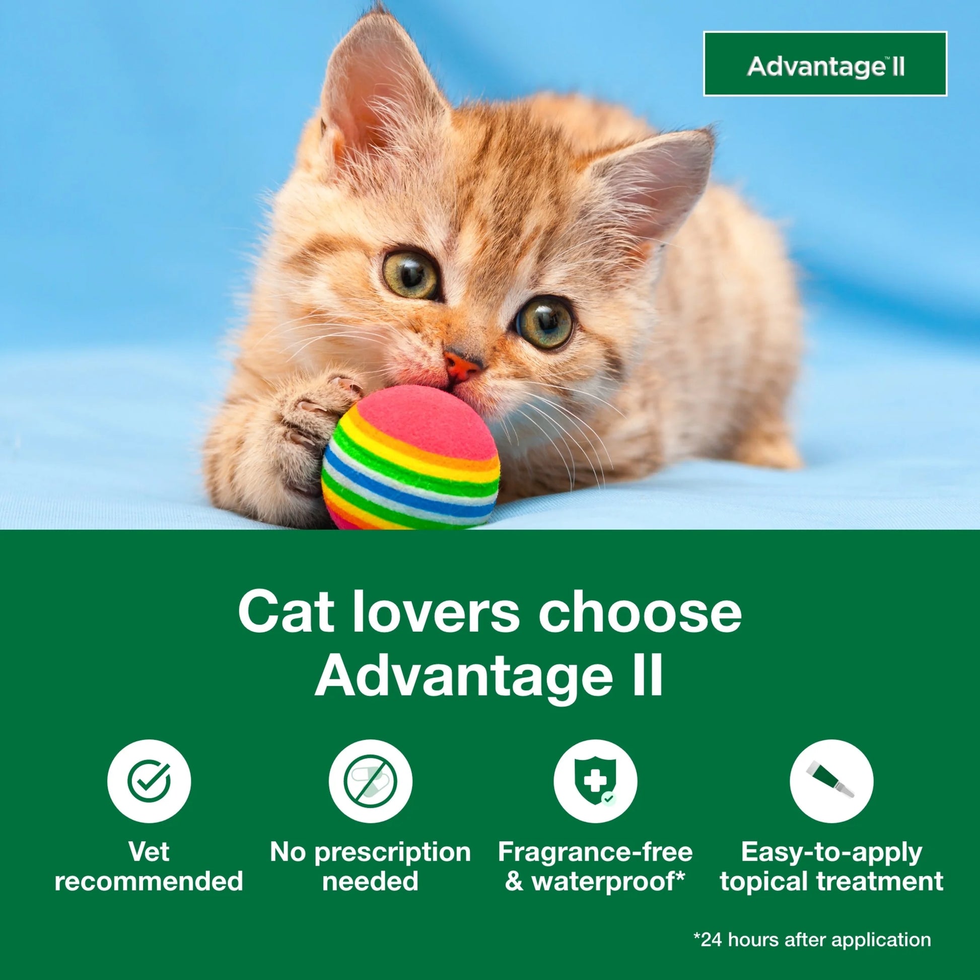 Vet-Recommended Flea Prevention for Kittens & Cats 2-5 Lbs, 2-Monthly Treatments