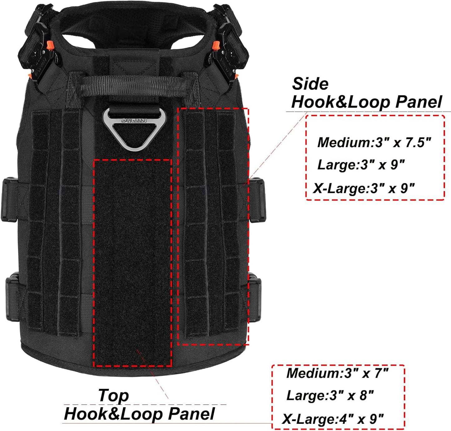 ICEFANG XL Tactical No-Pull Dog Harness with MOLLE Handle
