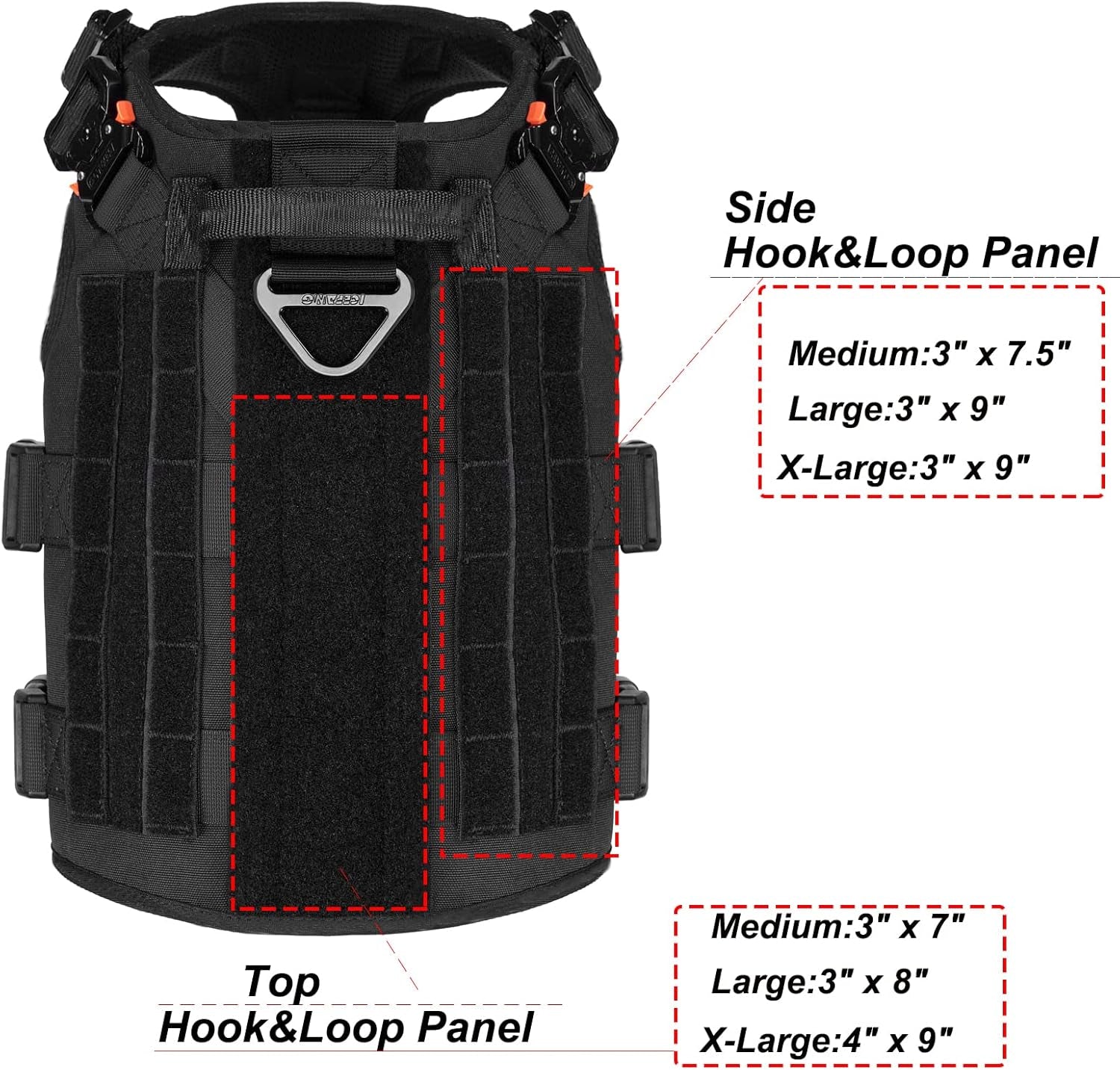 ICEFANG XL Tactical No-Pull Dog Harness with MOLLE Handle
