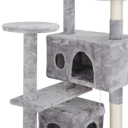 Activity Tower Pet Cat Tree 53" Kitty Furniture with Sisal-Covered Scratch Post