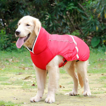 Warm Dog Coat Reflective Dog Jacket, Waterproof Dog Winter Coat Turtleneck Dog Clothes for Cold Weather, Thick Fleece Dog Snowsuit Christmas Dog Vest Pet Apparel for Small Medium Large Dogs 3XL