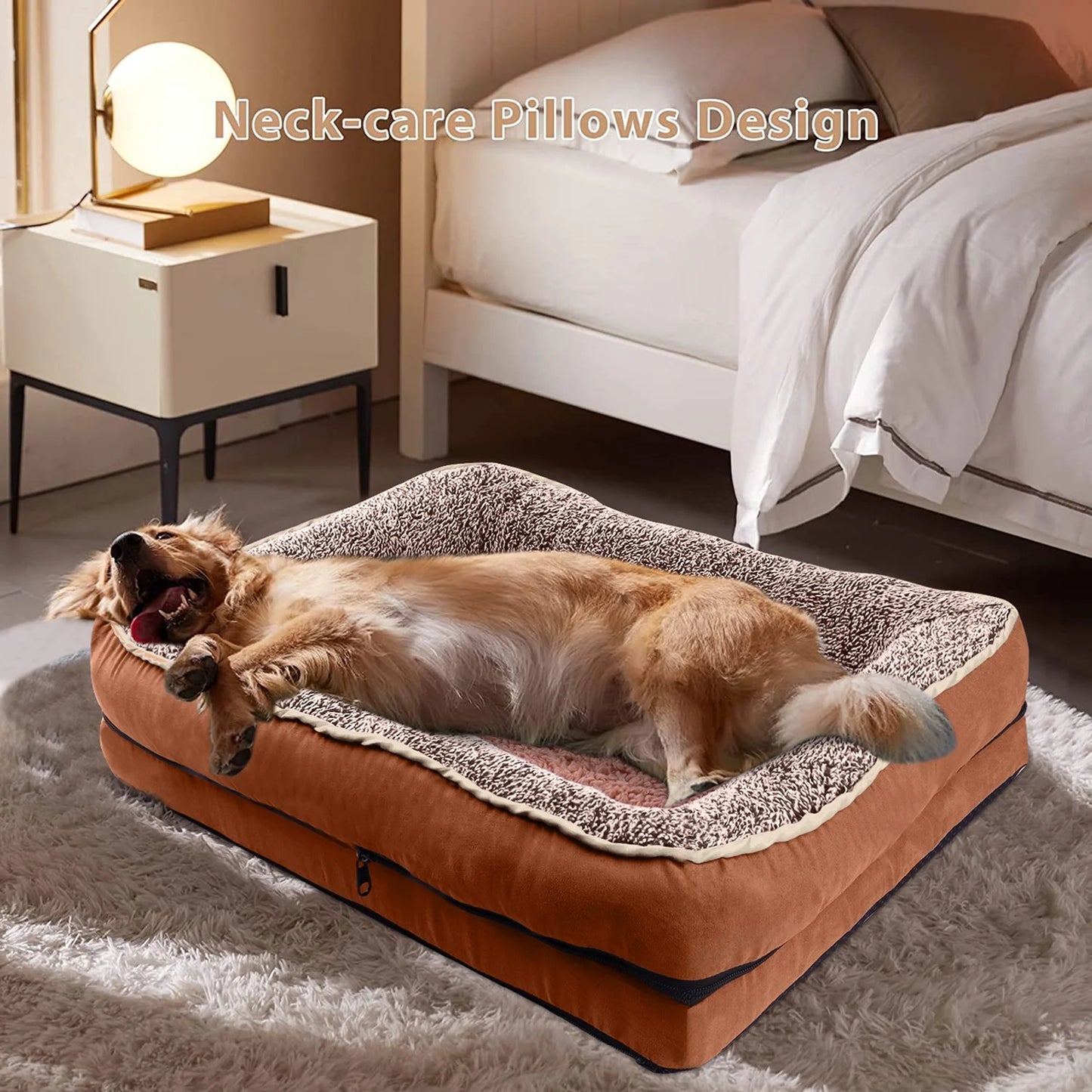 Orthopedic Egg Crate Dog Bed Sofa, Size S (20" x 16")