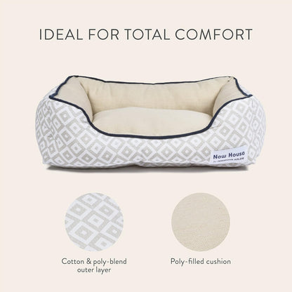Grey Diamond Cuddler Dog Bed, Small 24" x 19" x 8"