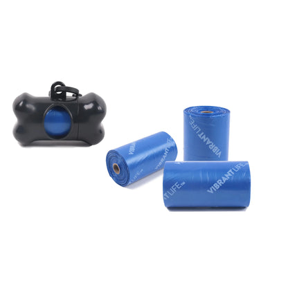 Dog Poop Bag Dispenser Holder with Blue Pet Waste Bag, 30 Count