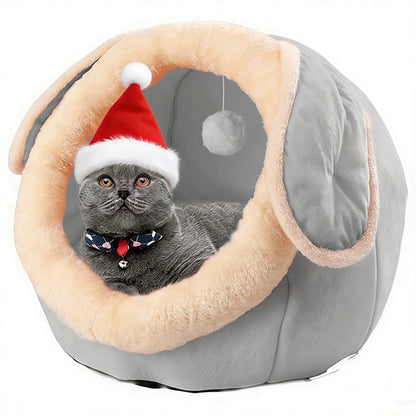Cat Bed Cave Cat House Bed Pet Bed with Cushion for Small Medium Indoor Cats Dogs Gray