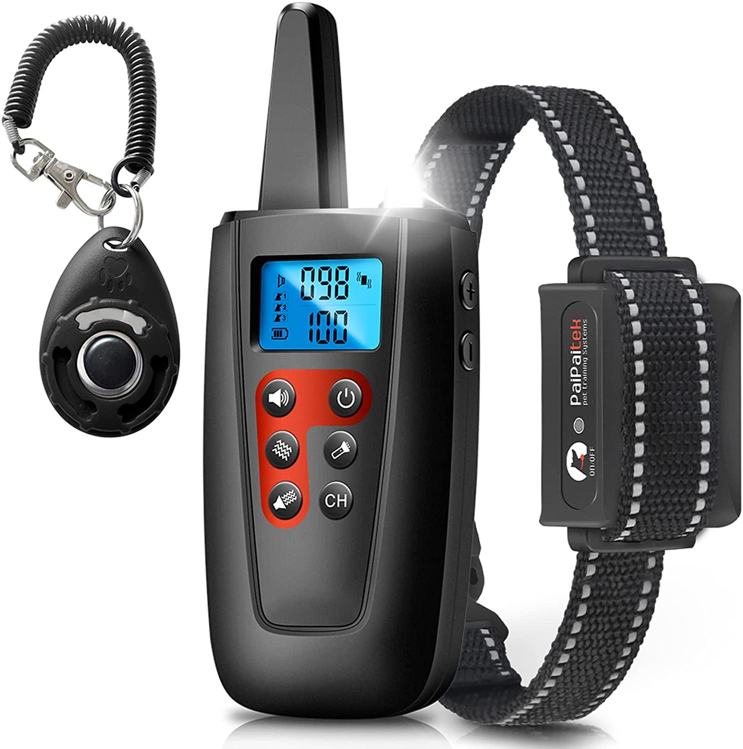No Shock Dog Training Collar, 3300Ft Range Vibrating Dog Collar, IPX7 Waterproof Dog Training Collar with Remote, Only Sound and Vibration Collar for Training Dogs