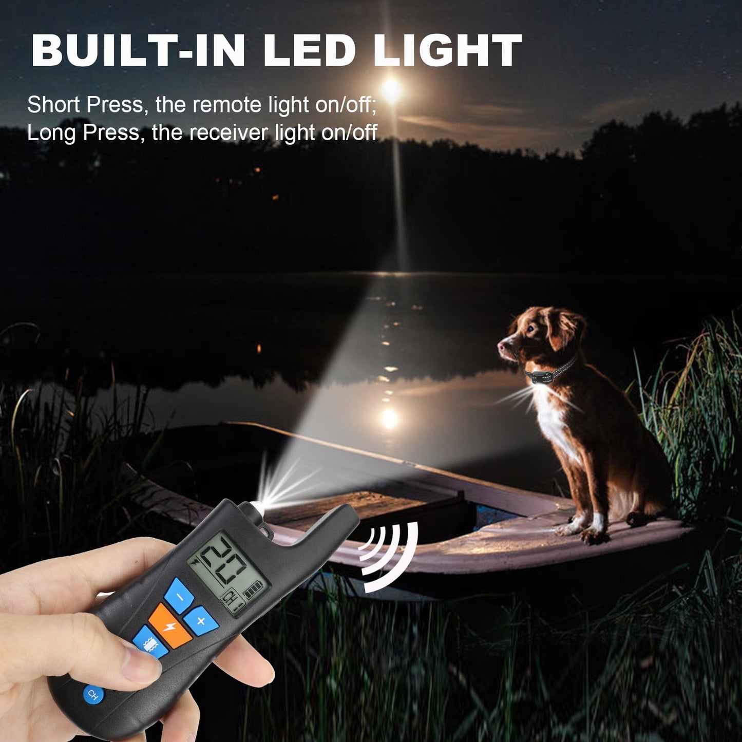 Dog Shock Collar with Remote, Waterproof Rechargeable Dog Training Collar for Small Medium Large Dogs, Electronic Collar with Sound, Vibration, and Electric Shock
