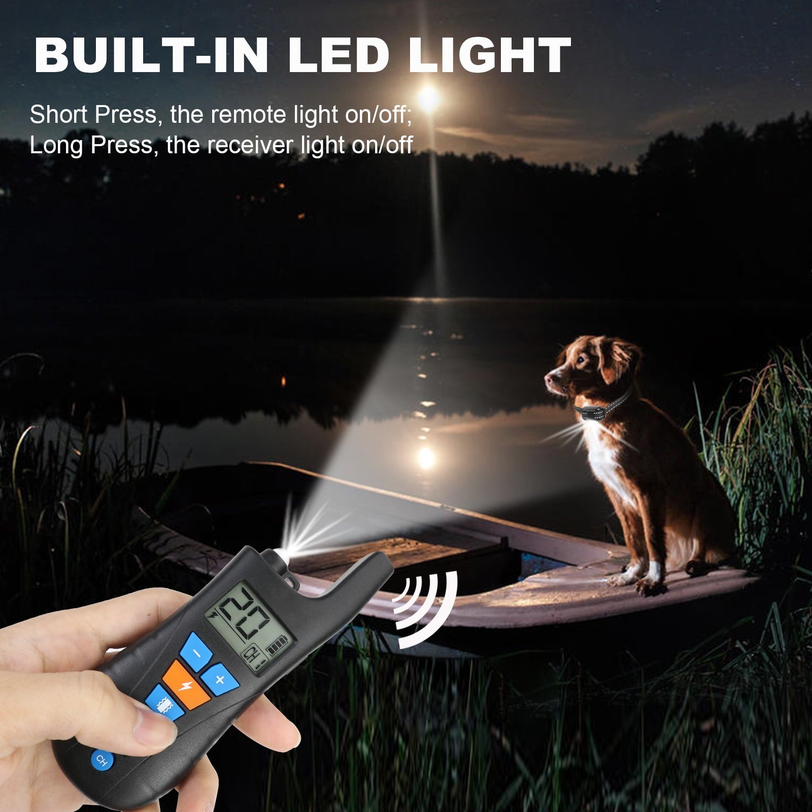 Dog Shock Collar with Remote, Waterproof Rechargeable Dog Training Collar for Small Medium Large Dogs, Electronic Collar with Sound, Vibration, and Electric Shock