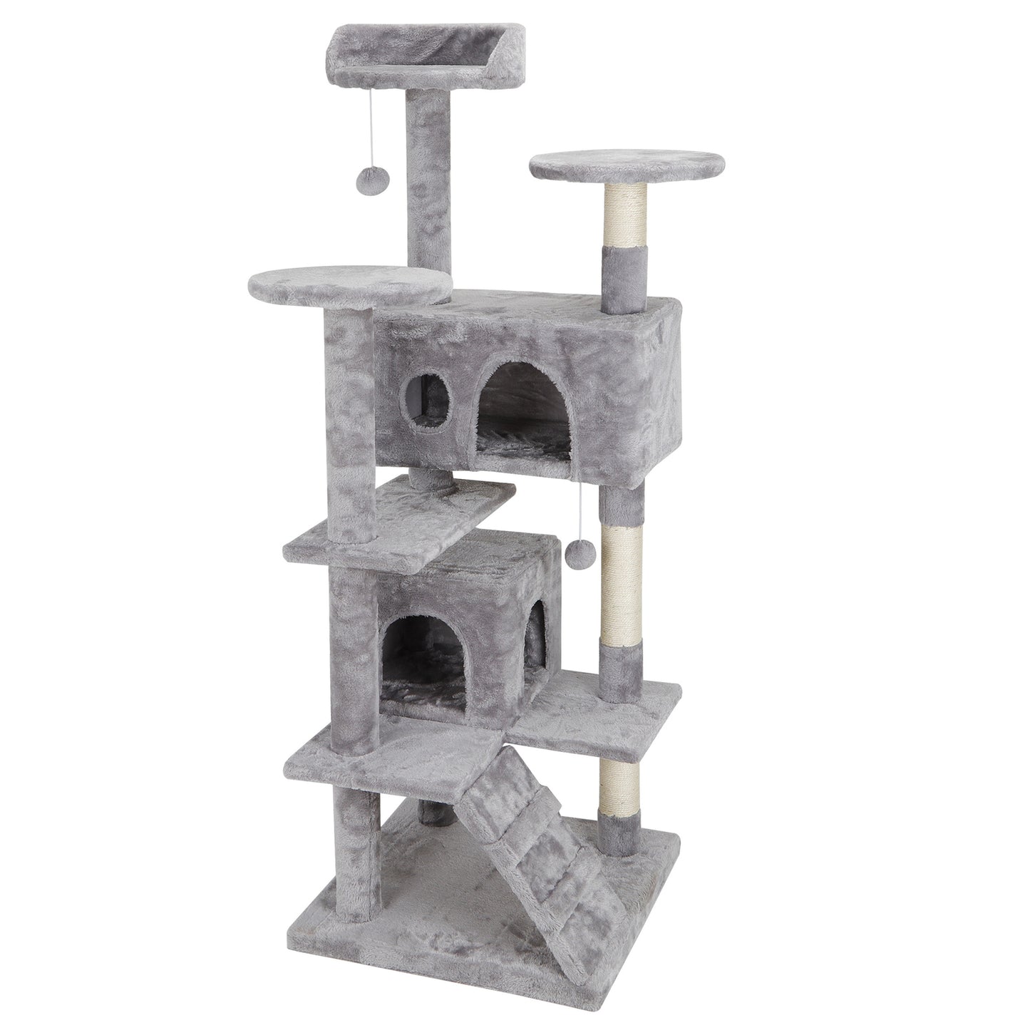 Activity Tower Pet Cat Tree 53" Kitty Furniture with Sisal-Covered Scratch Post