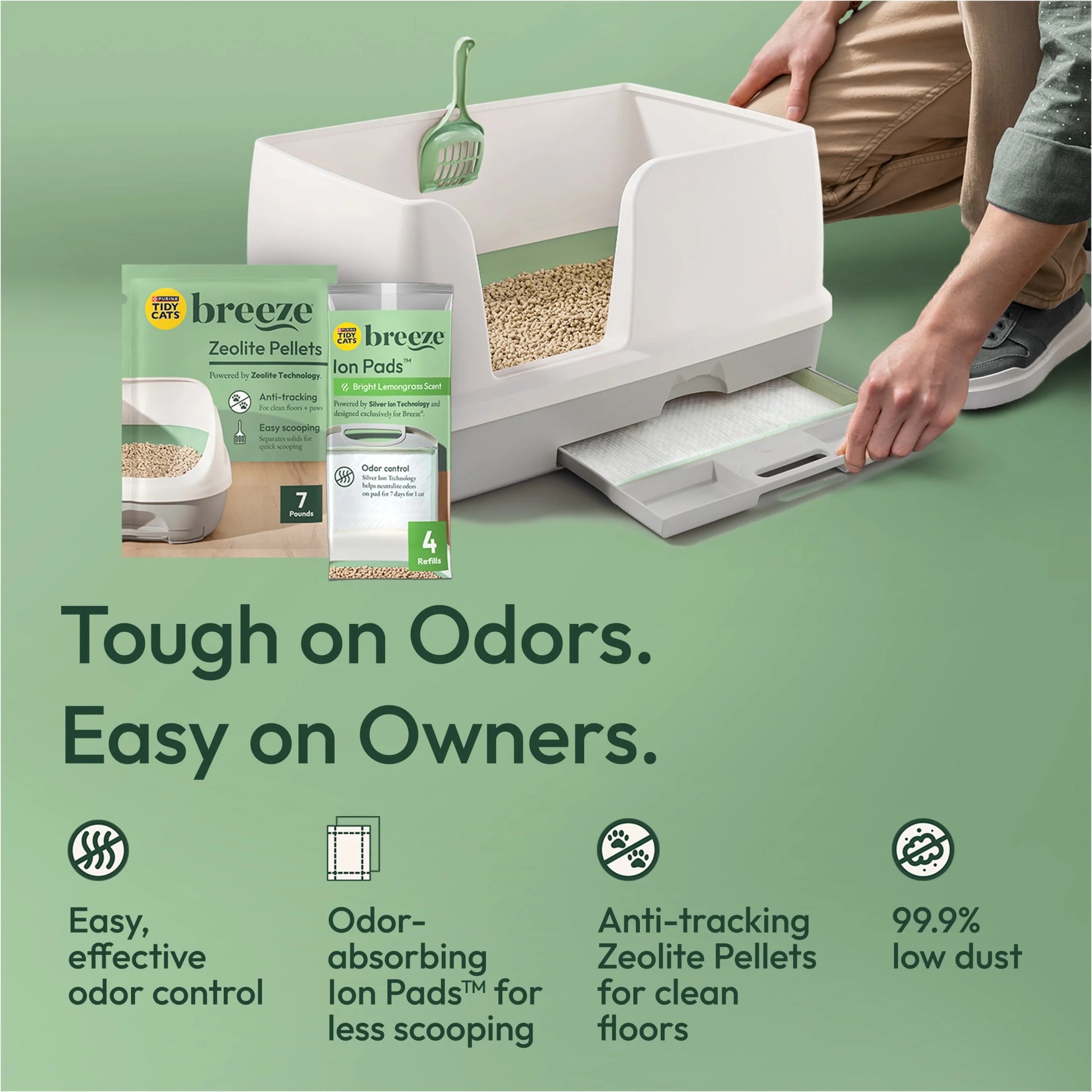 Purina  Breeze Bigger Cat Litter Box System Kit with Pellet Cat Litter, XL Litter Box and Litter Box Pads
