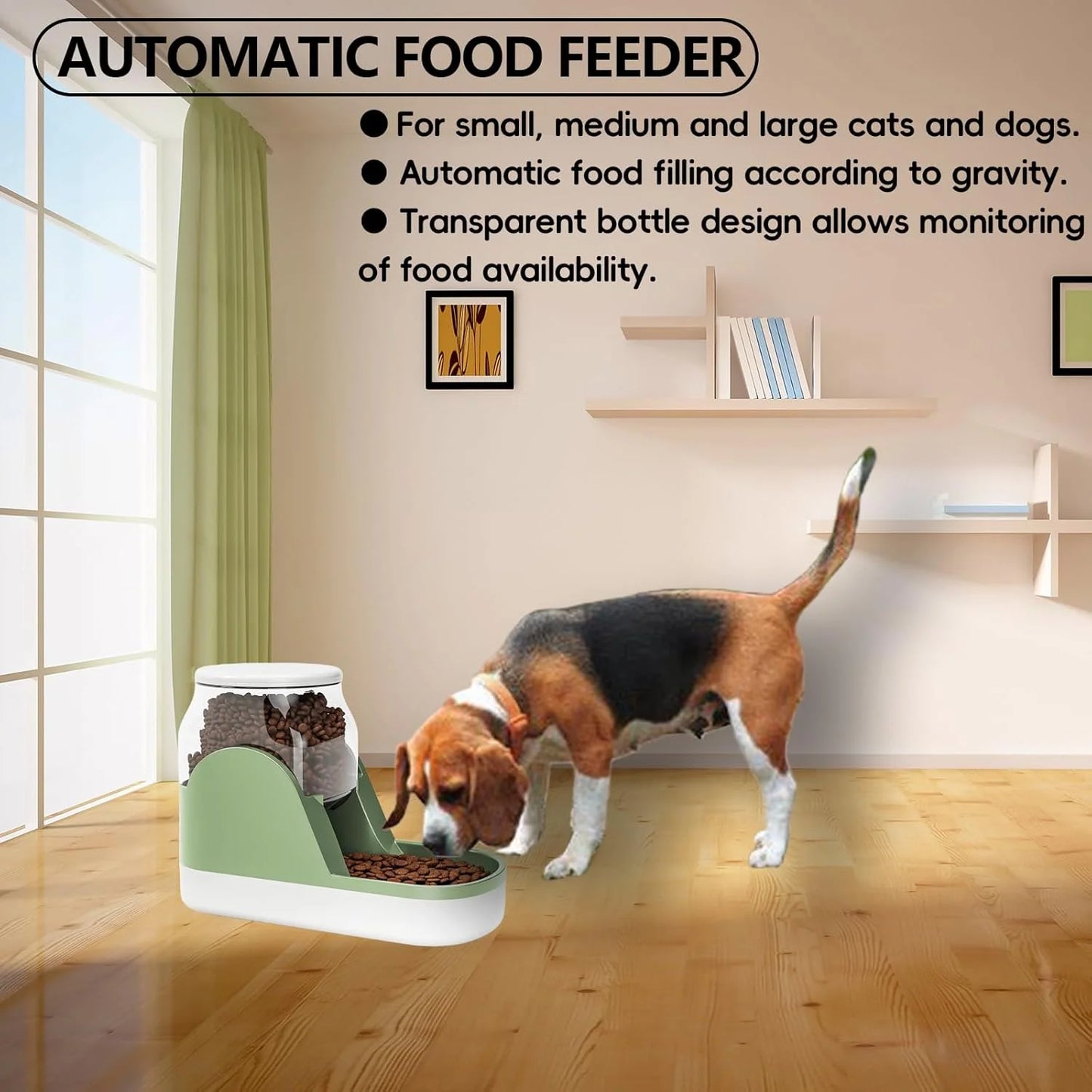 Gravity Auto Pet Feeder, Large 1-Gallon Capacity