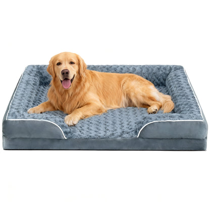 Waterproof Orthopedic Bolster Dog Sofa Bed, 42" x 31", Dark Gray