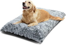 Beige 41”×27” Washable Plush Dog Bed Crate Mat For Large Dogs