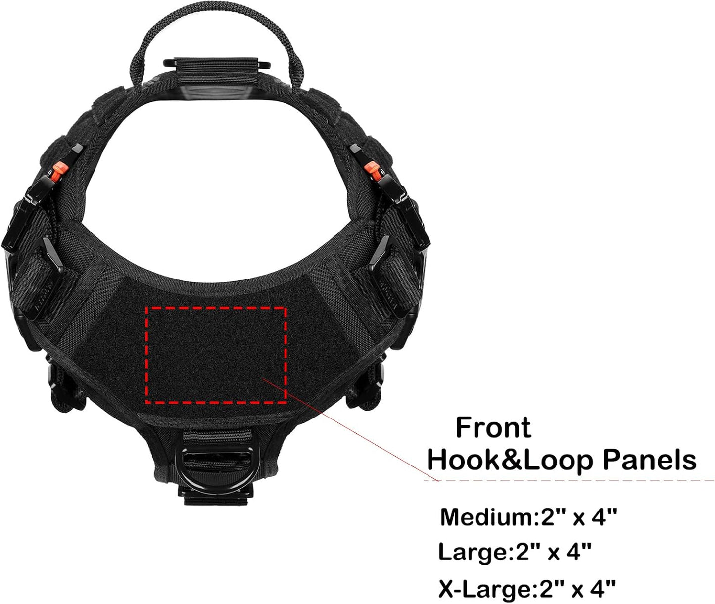 ICEFANG XL Tactical No-Pull Dog Harness with MOLLE Handle