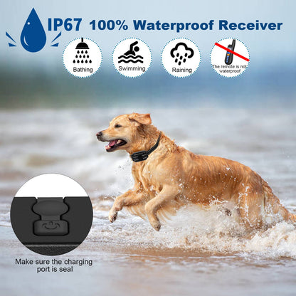 Dog Shock Collar with Remote, Waterproof Rechargeable Dog Training Collar for Small Medium Large Dogs, Electronic Collar with Sound, Vibration, and Electric Shock