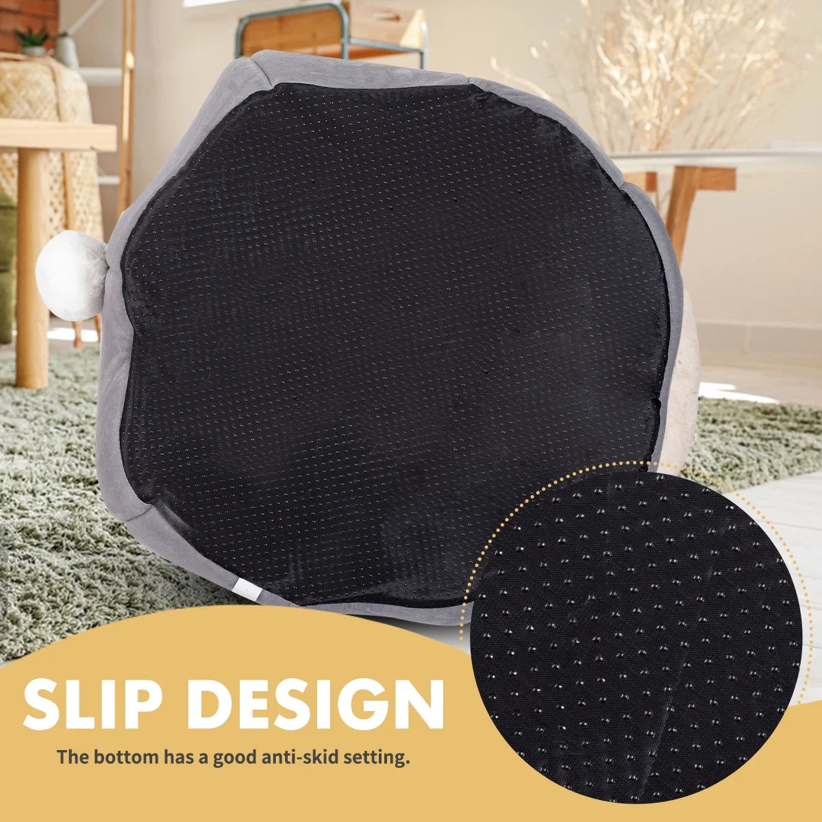 Cat Bed Cave Cat House Bed Pet Bed with Cushion for Small Medium Indoor Cats Dogs Gray