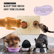 32X24'' Silicone Dog Mat for Food and Water, 0.63'' Edge Dog Food Bowl Mats for Floor Waterproof, Dogs Water Mat for Sloppy Drinker, Non Slip Rubber Pet Feeding Mats for Indoor Dogs and Cats