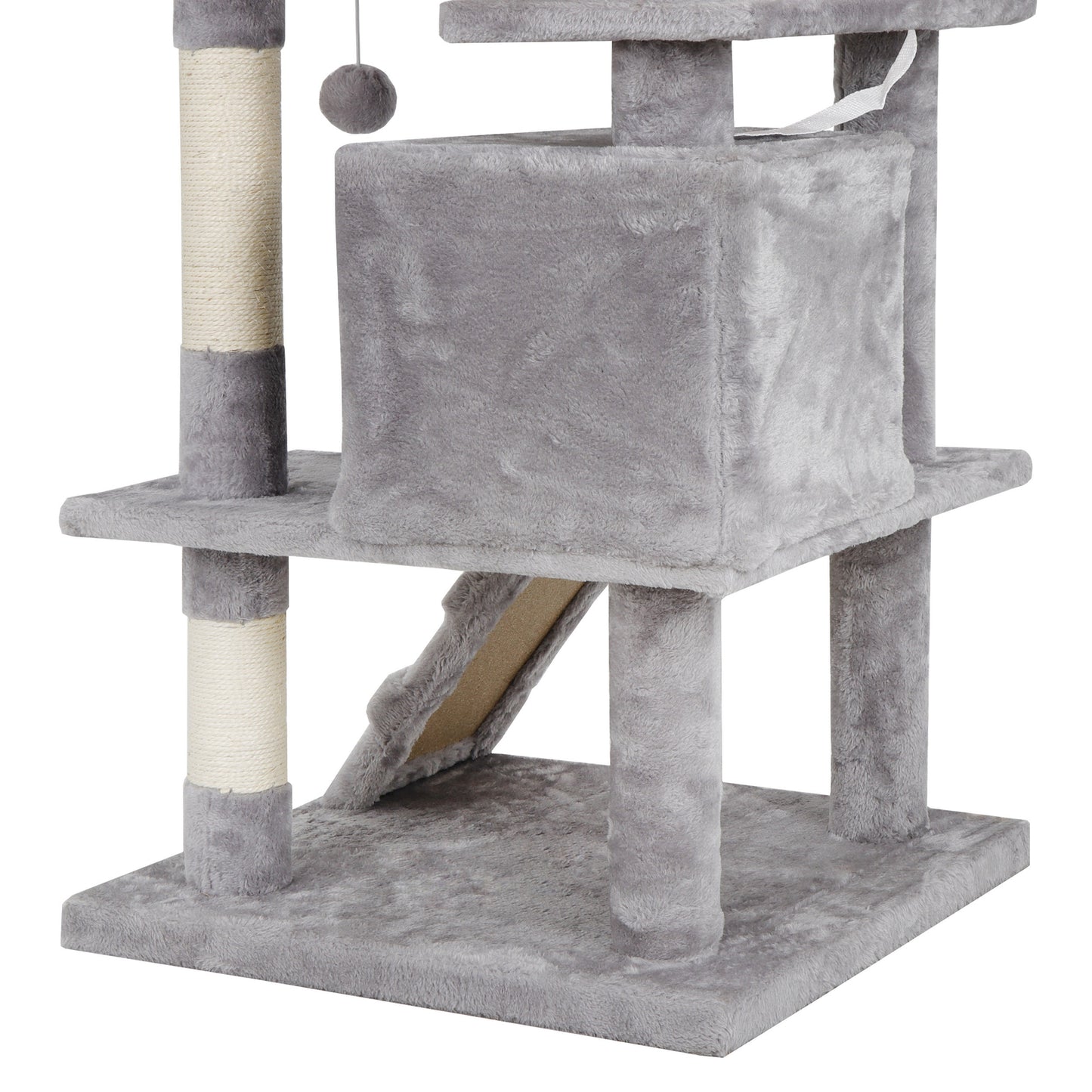 Activity Tower Pet Cat Tree 53" Kitty Furniture with Sisal-Covered Scratch Post