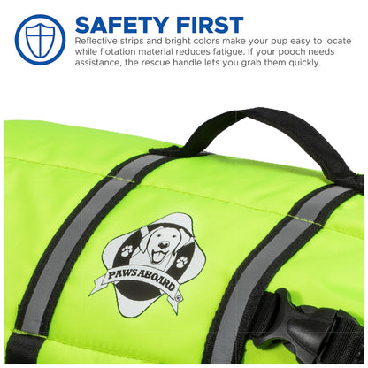 1400 Dog Life Jacket, Neon Yellow - Medium