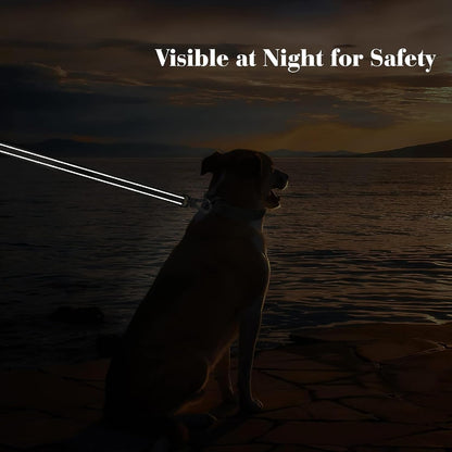 4FT Heavy-Duty Reflective Dog Leash, Double Handle, Red