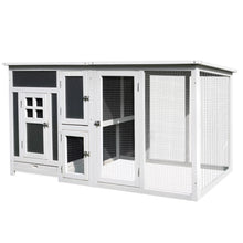Pawhut 63" Chicken Coop Wooden Chicken House Rabbit Hutch Poultry Cage Hen Pen Backyard PC Roof with Run Box