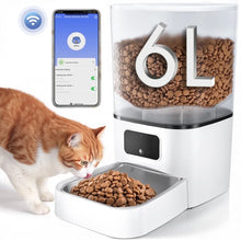 Automatic Cat Feeder,  Wifi Pet Feeder with APP Control for Cat/Dog, 6L Smart Cat Food Dispenser, Dog Feeder with Timed Feeding