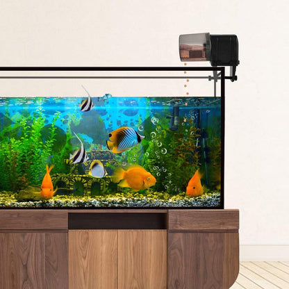 [Upgrade] Wifi Control Automatic Fish Feeder with APP  Aquarium Automatic Fish Feeder, Wifi Control Auto Fish Food Dispenser for Home Office (Black)