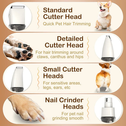 4-in-1 Low-Noise Cordless Dog Grooming Clippers Kit