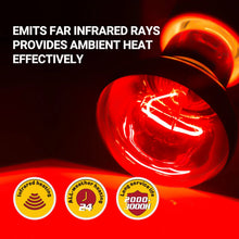 Reptile Heat Lamp 100W, 2Pcs E26 Basking Spot Light, Infrared Heat Lamp, Red
