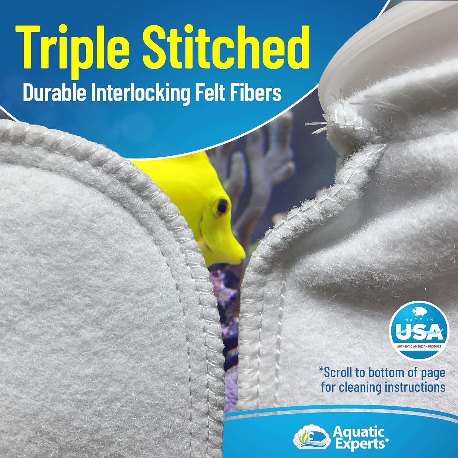 7 Inch Ring Filter Socks 200 Micron, Filter Socks for Saltwater Aquarium, Sump Filter Sock, Felt Aquarium Socks, Reef Filter Sock (8 Pack, 7" X 8")