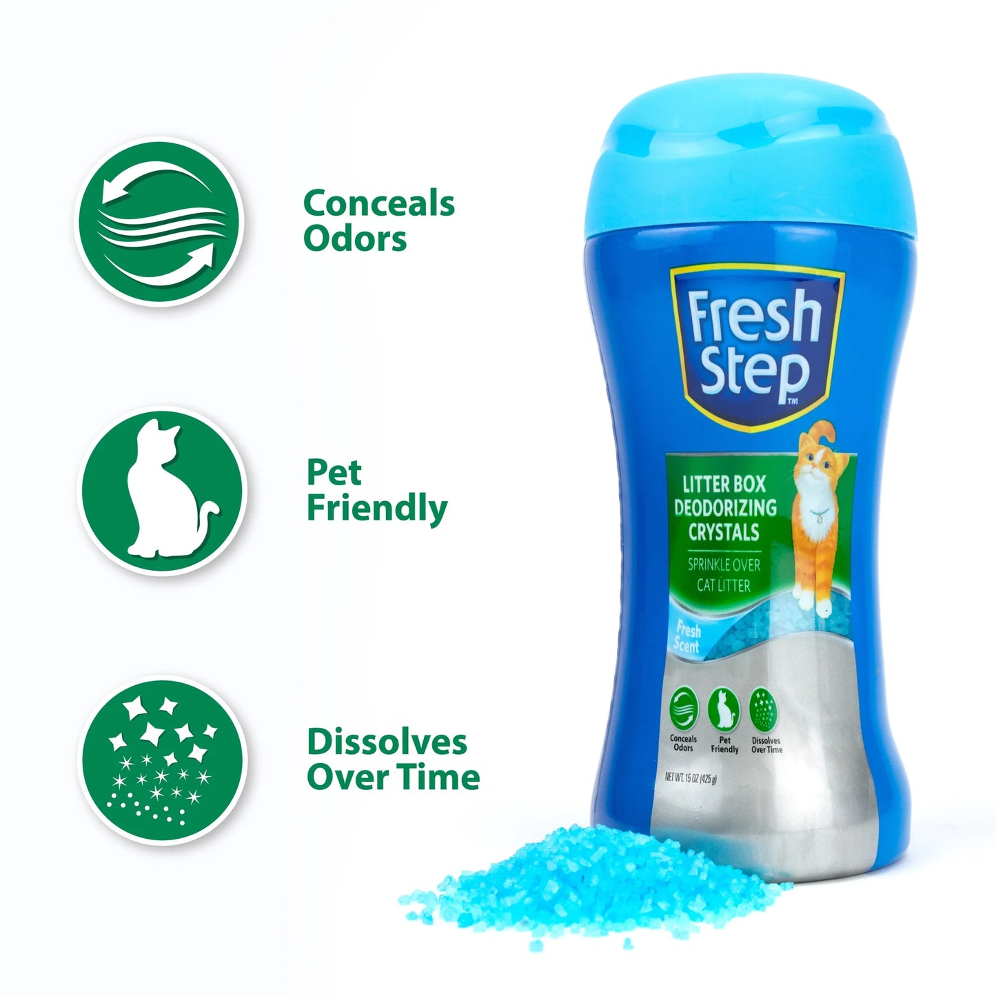 (12 Pack)  Cat Litter Box Deodorizing Crystals, Fresh Scent 15 Oz