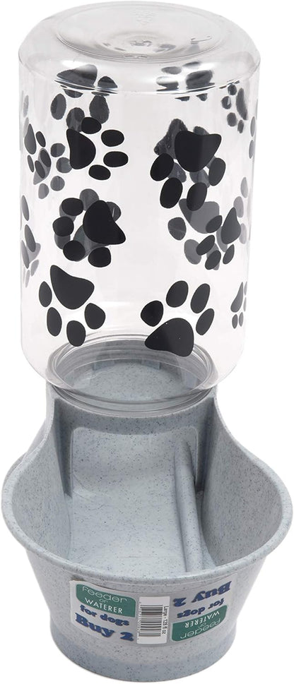 ® Reversible Water or Dry Food Feeders for Dogs and Cats - Made in USA (Gray, 4 Quart)