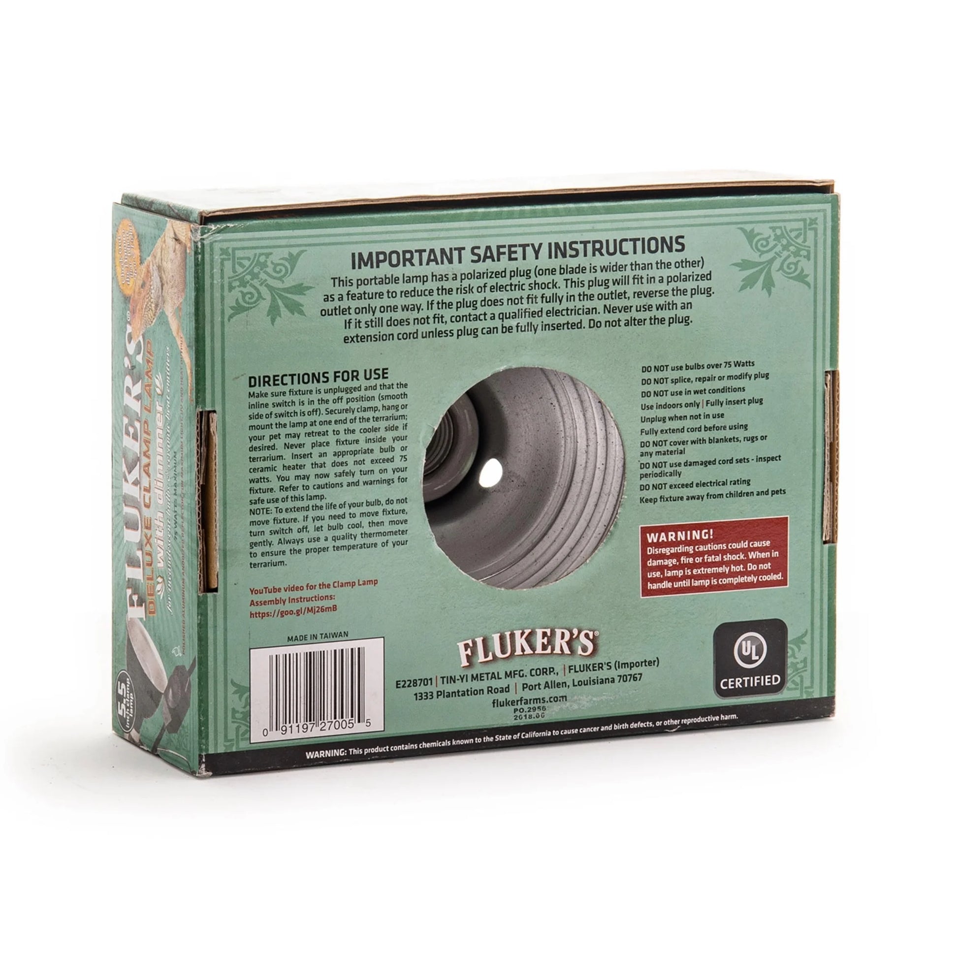 Repta-Clamp Lamp for Reptiles, UL/CUL Approved with Dimmable Switch, Heavy Duty Clamp Lamp 5.5"