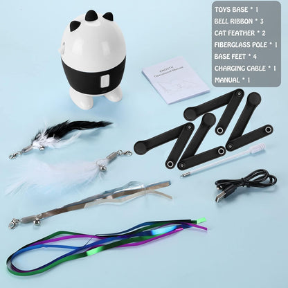 Cat Toys Interactive, Cat Light Toy and Cat Feather Toys 2 in 1, Recharge Cat Exercise Toys for Indoor Cats Automatic Cat Toys Interactive for Kitten