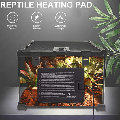 Reptile Heating Pad - Hermit Crab Heater Heat Mat for Reptiles Snake Lizard Terrarium 8 Watt