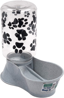 ® Reversible Water or Dry Food Feeders for Dogs and Cats - Made in USA (Gray, 4 Quart)