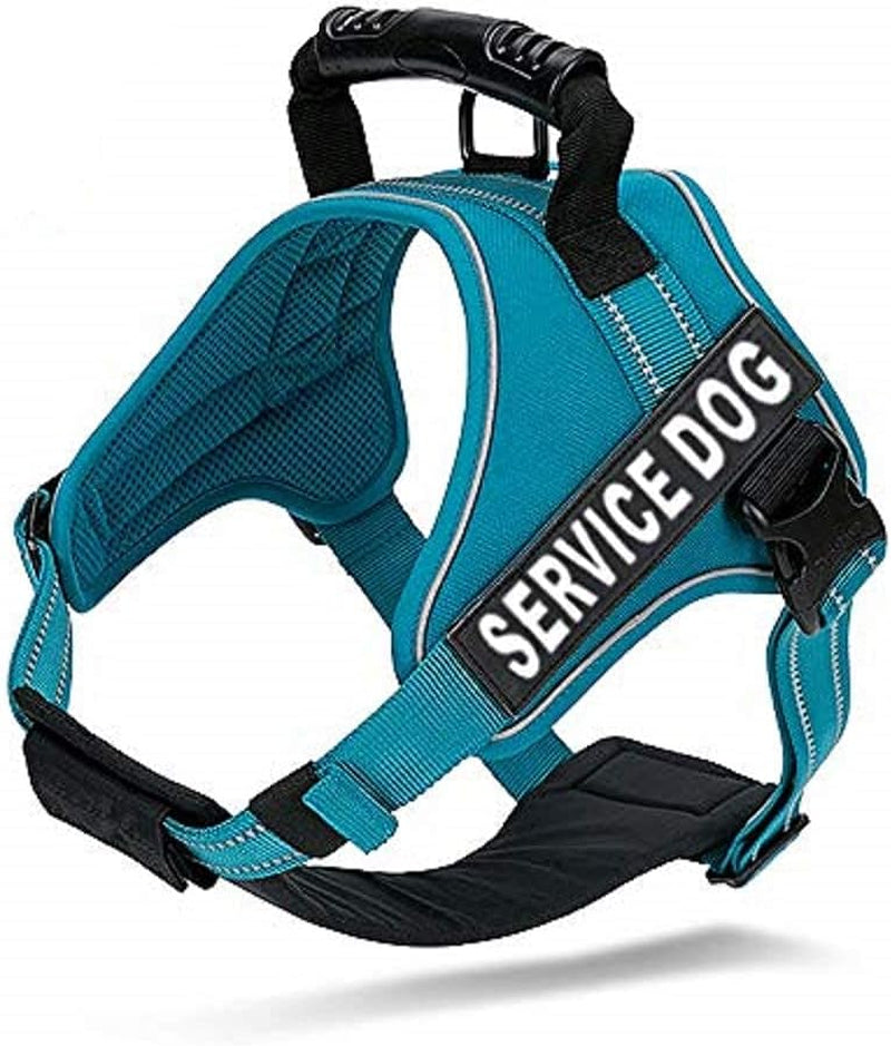 Teal Blue Service Dog Vest Harness, X-Small No-Choke Comfort