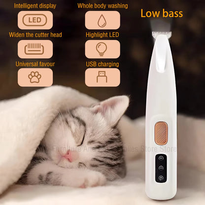 Fully Waterproof LED Dog Paw Trimmer, Low-Noise Grooming