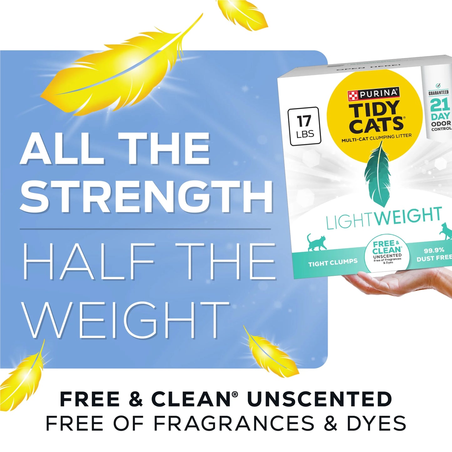 Purina  Free and Clean Lightweight Cat Litter, Unscented, 17 Lb Box