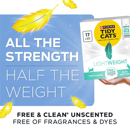 Purina  Free and Clean Lightweight Cat Litter, Unscented, 17 Lb Box