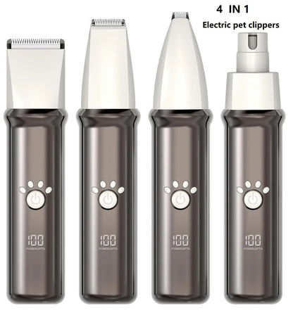 4-in-1 Low-Noise Cordless Dog Grooming Clippers Kit