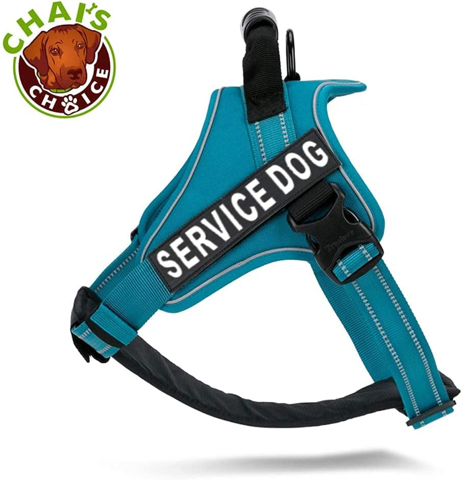 Teal Blue Service Dog Vest Harness, X-Small No-Choke Comfort